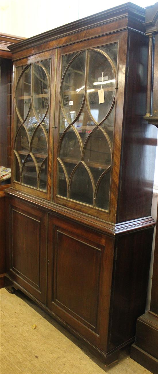 George III mahogany glazed bookcase